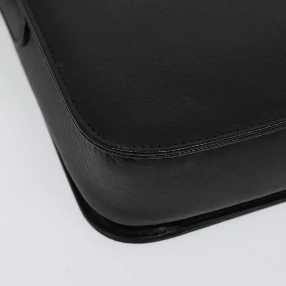 Authentic Burberrys Shoulder Bag Leather Black Gold - Picture 7 of 16